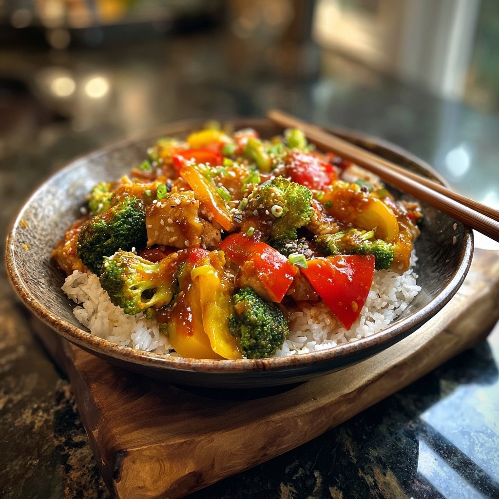 Healthy Chicken Vegetable Stir Fry Bowl
