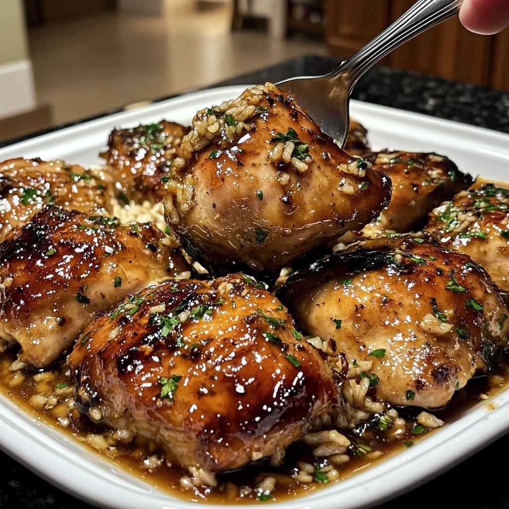 Caramelised Soy Chicken in Garlic Ginger Broth with Rice