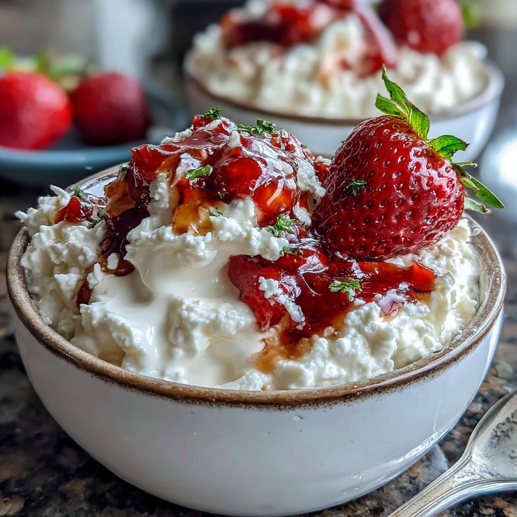Strawberry Cottage Cheese Bowls