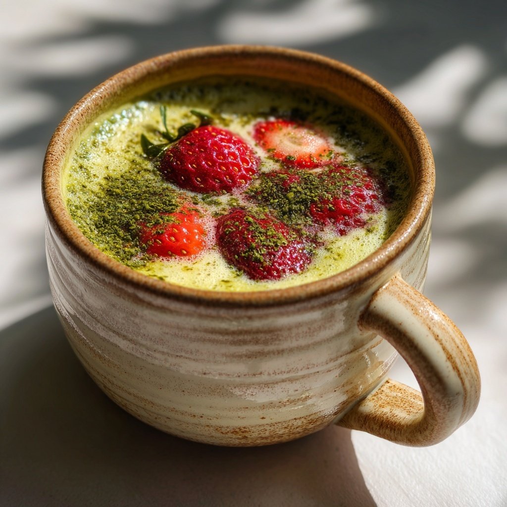 Hot Strawberry Matcha Latte