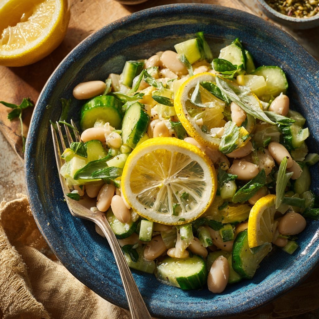 Healthy Lunch White Bean Lemon Salad