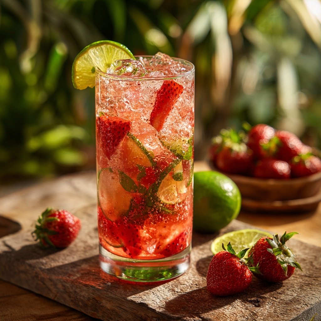Strawberry Lime Spring Drink