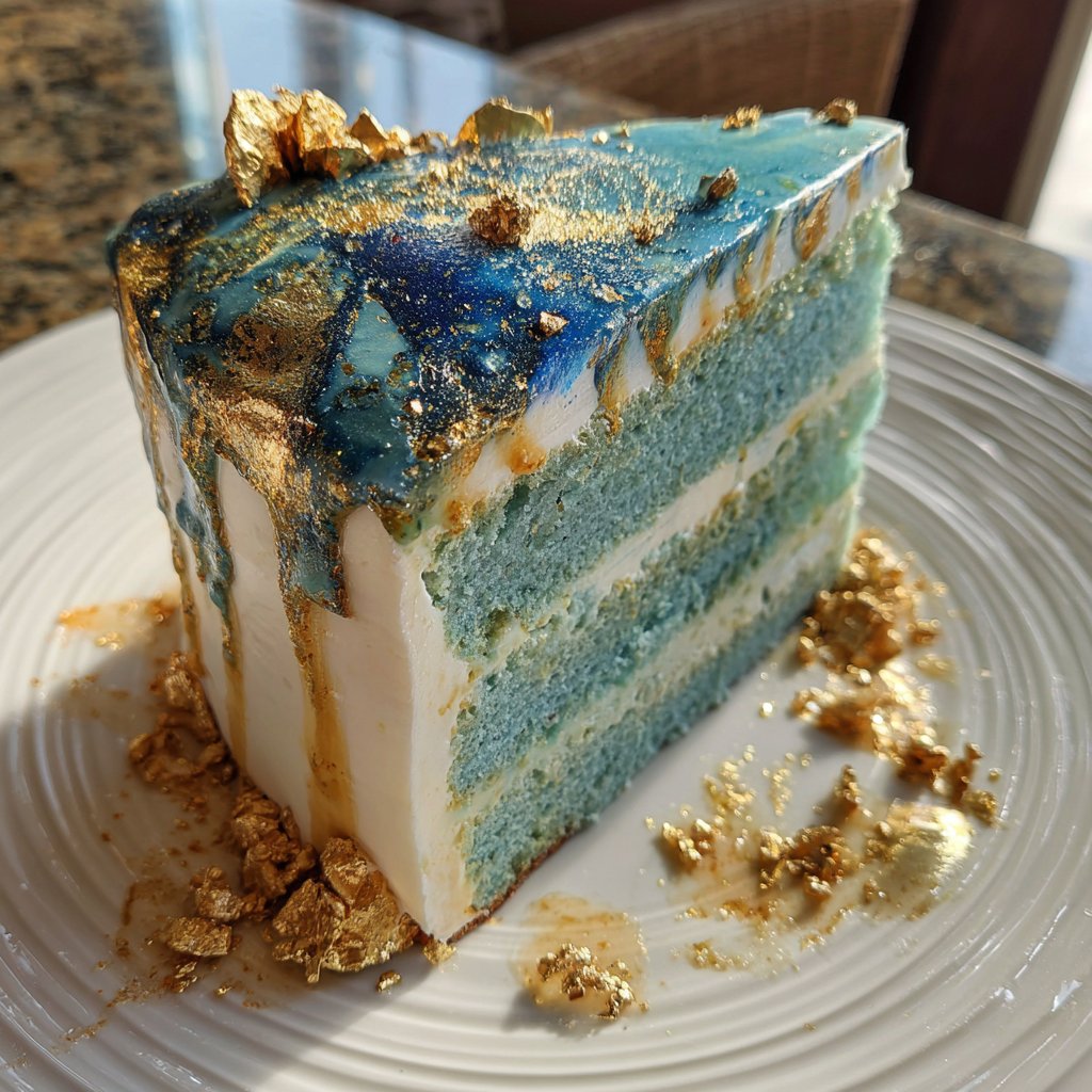 Pisces Cake Blue And Gold Theme