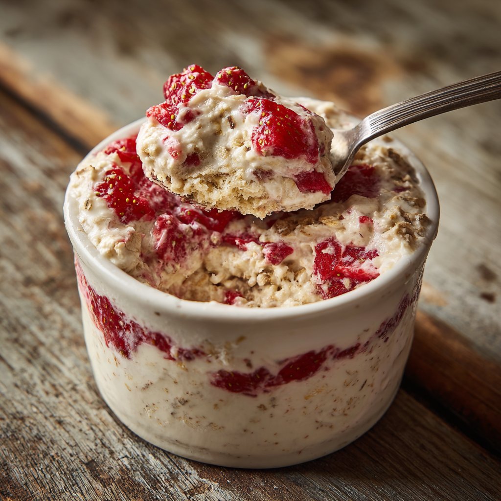Strawberry Cheesecake Overnight Oats No Bake
