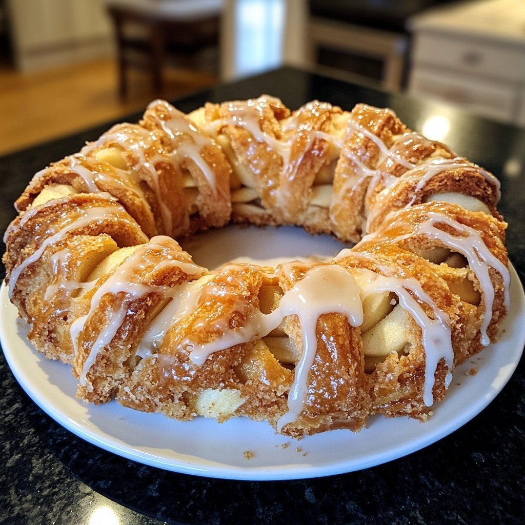 Cozy Apple Kringle with Vanilla Glaze